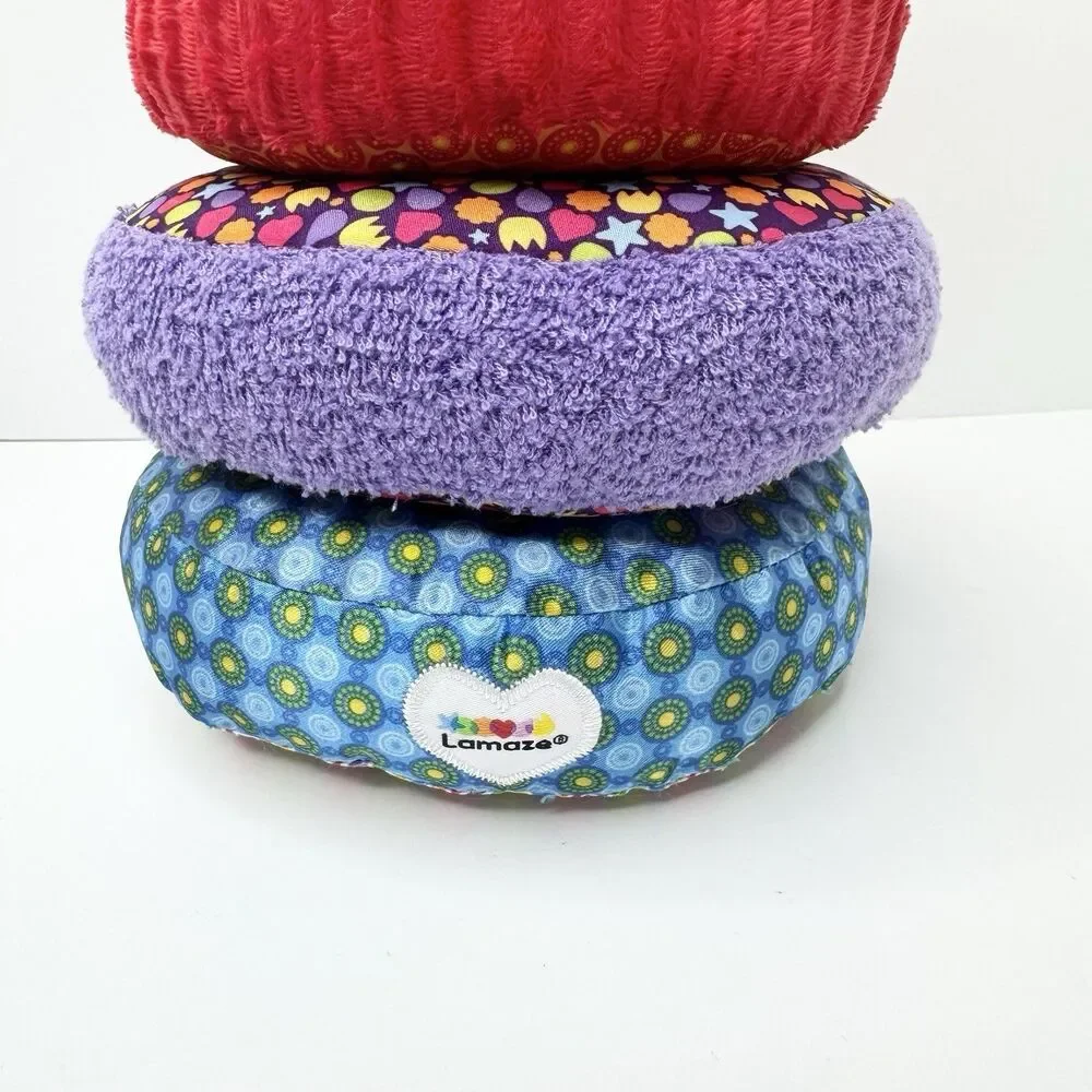 Lamaze Rainbow Stacking Rings Plush Rattle Crinkle Sensory Learning Baby Toy 9